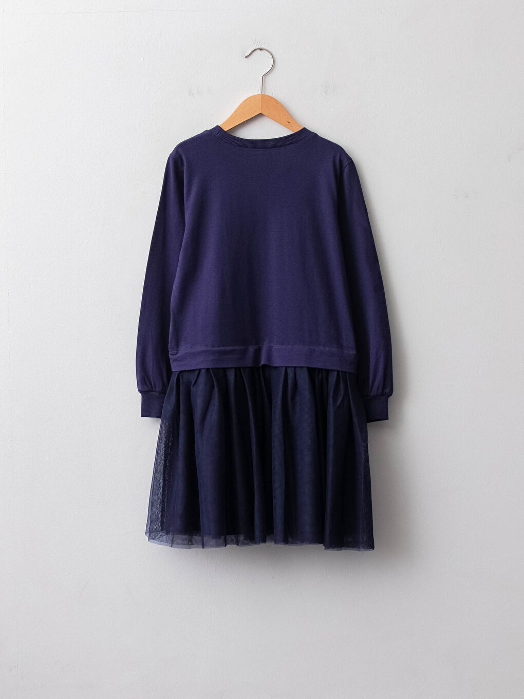 فستان كم طويل مطبوع عليه إلسا بياقة دائرية للبنات-1