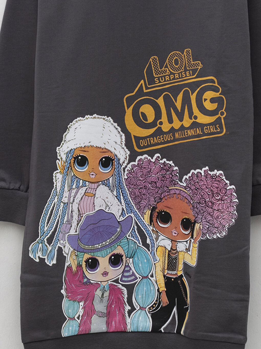 LCW Kids Rundhalsausschnitt LOL Surprise OMG Lizenz Langarm Mädchenkleid -W1EY19Z4-HLC