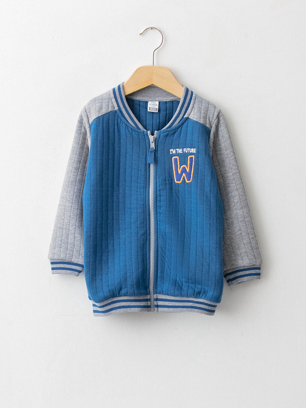 Crew Neck Long Sleeve Embroidery Detailed Zippered Sweatshirt-3