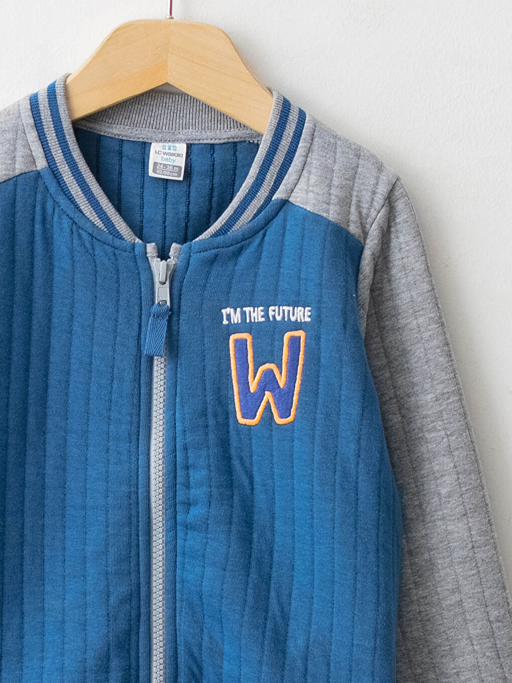 Crew Neck Long Sleeve Embroidery Detailed Zippered Sweatshirt-5