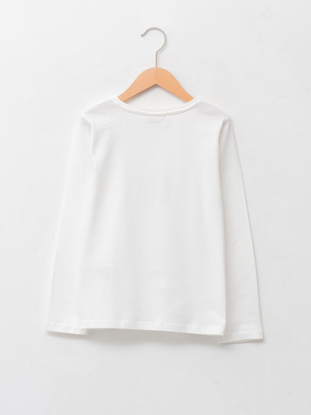 T-shirt Fille en Coton à Manches Longues Imprimé Col Rond-1