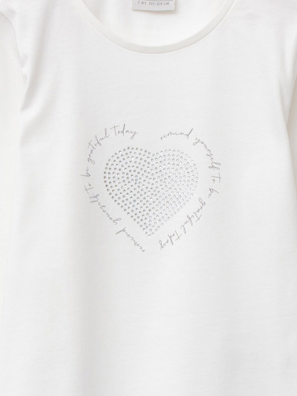 T-shirt Fille en Coton à Manches Longues Imprimé Col Rond-2