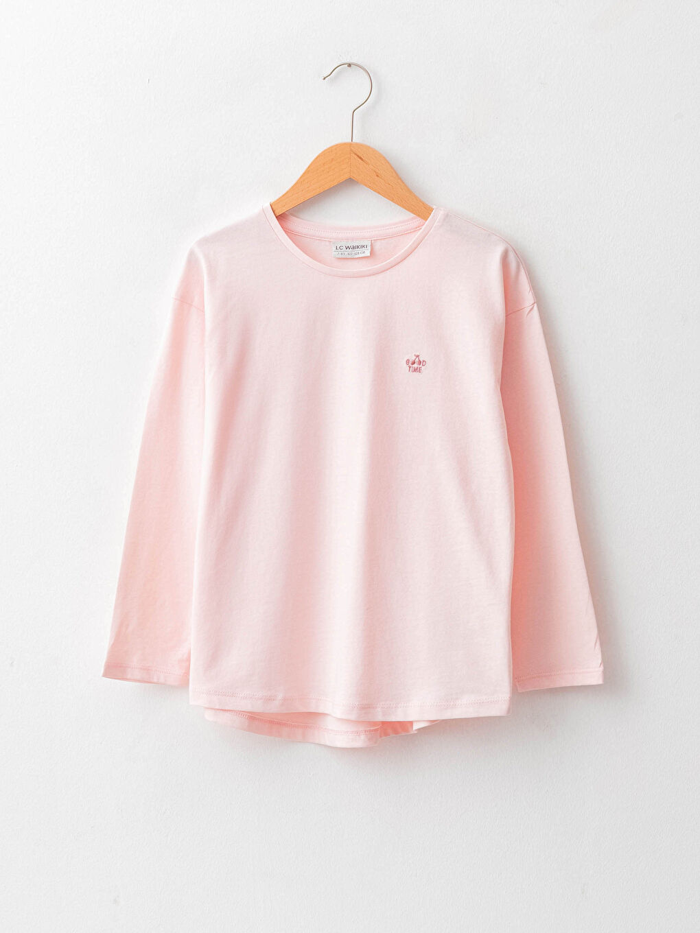 Crew Neck Basic Long Sleeve Girls' T-Shirt