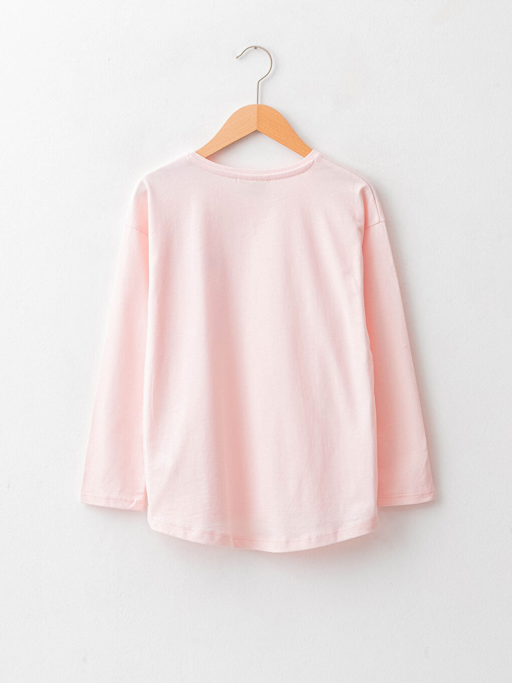 Crew Neck Basic Long Sleeve Girls' T-Shirt-1