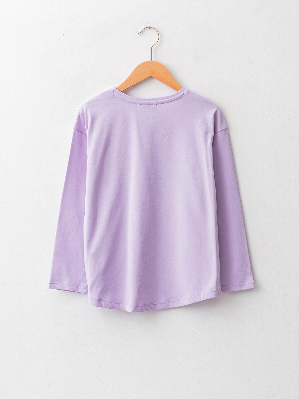 Crew Neck Basic Long Sleeve Girls' T-Shirt-1