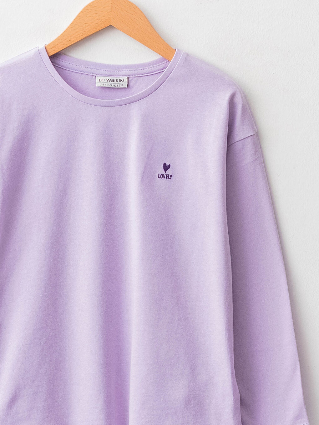 Crew Neck Basic Long Sleeve Girls' T-Shirt-2