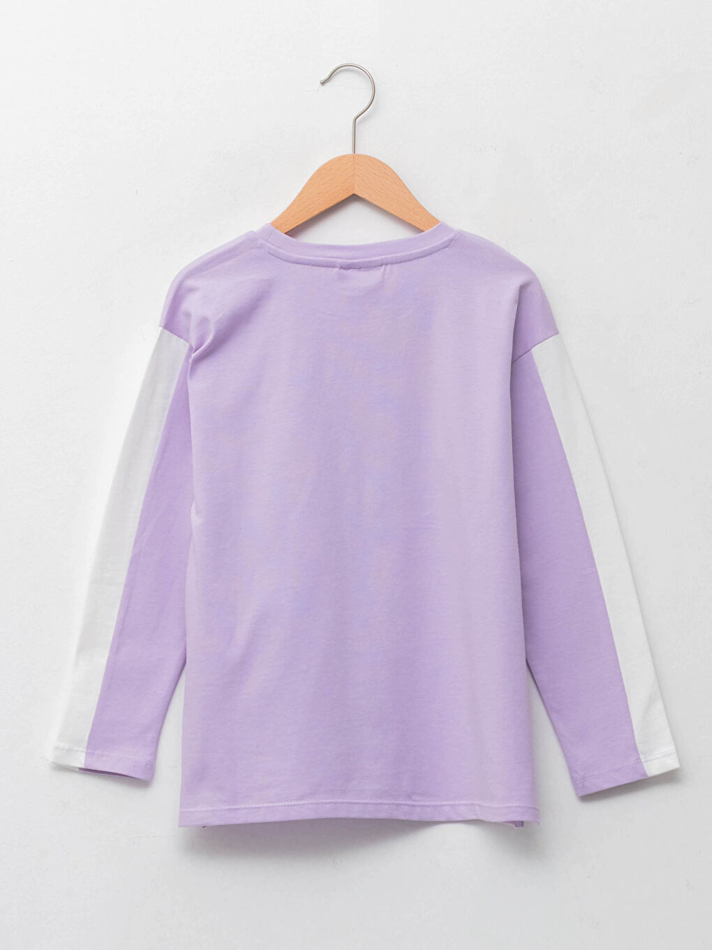 Crew Neck Printed Long Sleeve Girls' T-Shirt-1