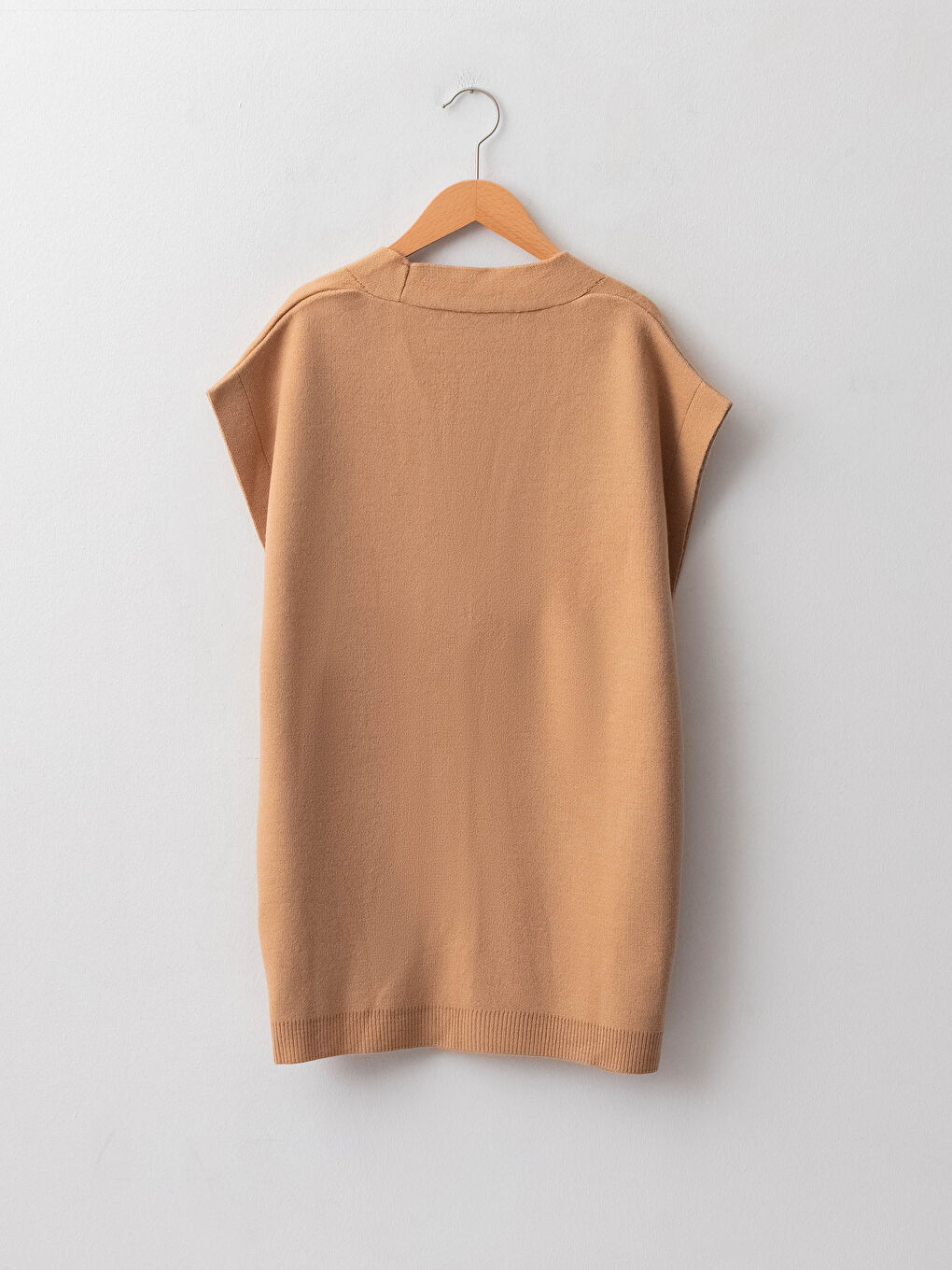 Жилет из трикотажа с V-образным вырезом, однотонный, на пуговицах для женщин-6