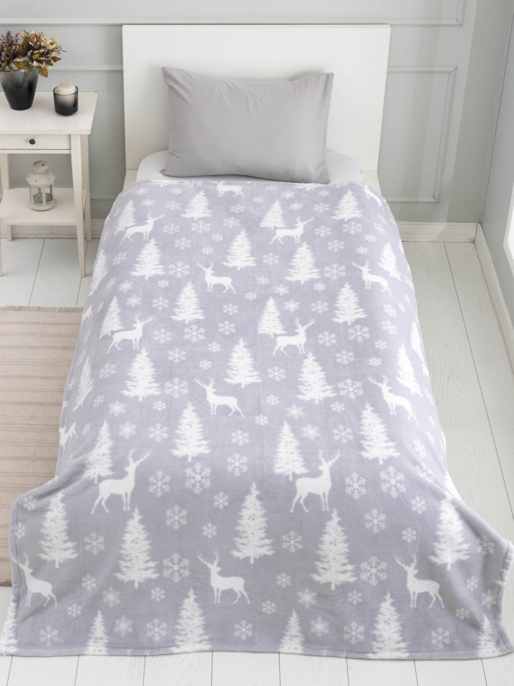 Weihnachtlich Gemusterte Einzelbettdecke Wellsoft 150x220 Cm-1