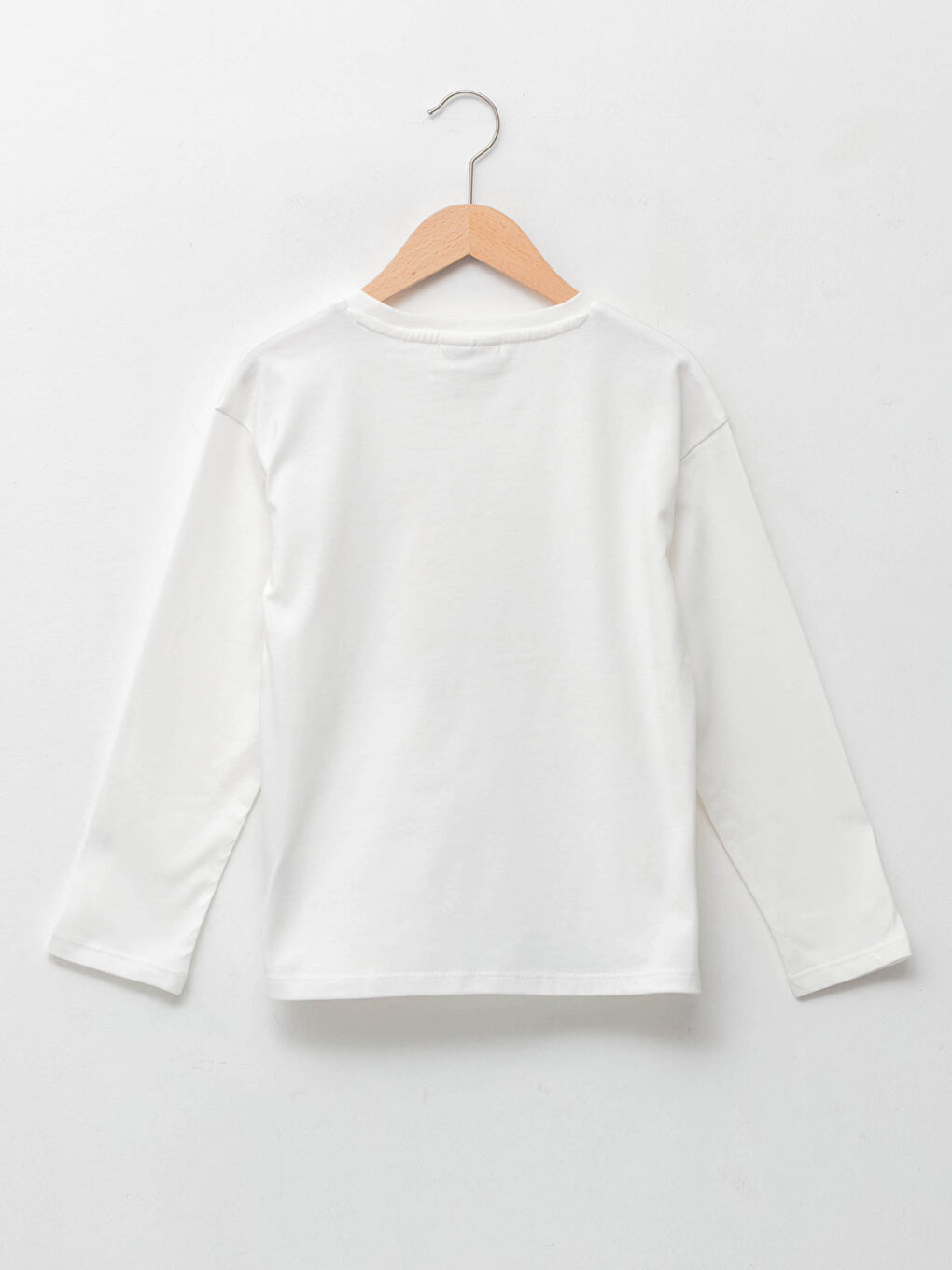 Crew Neck Printed Long Sleeve Girls' T-Shirt-1