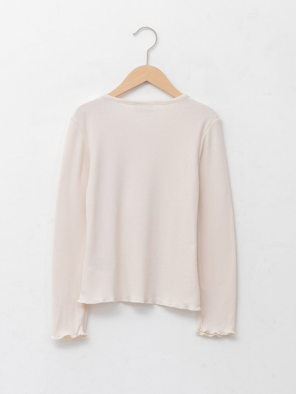 Crew Neck Printed Long Sleeve Girls' T-Shirt-1
