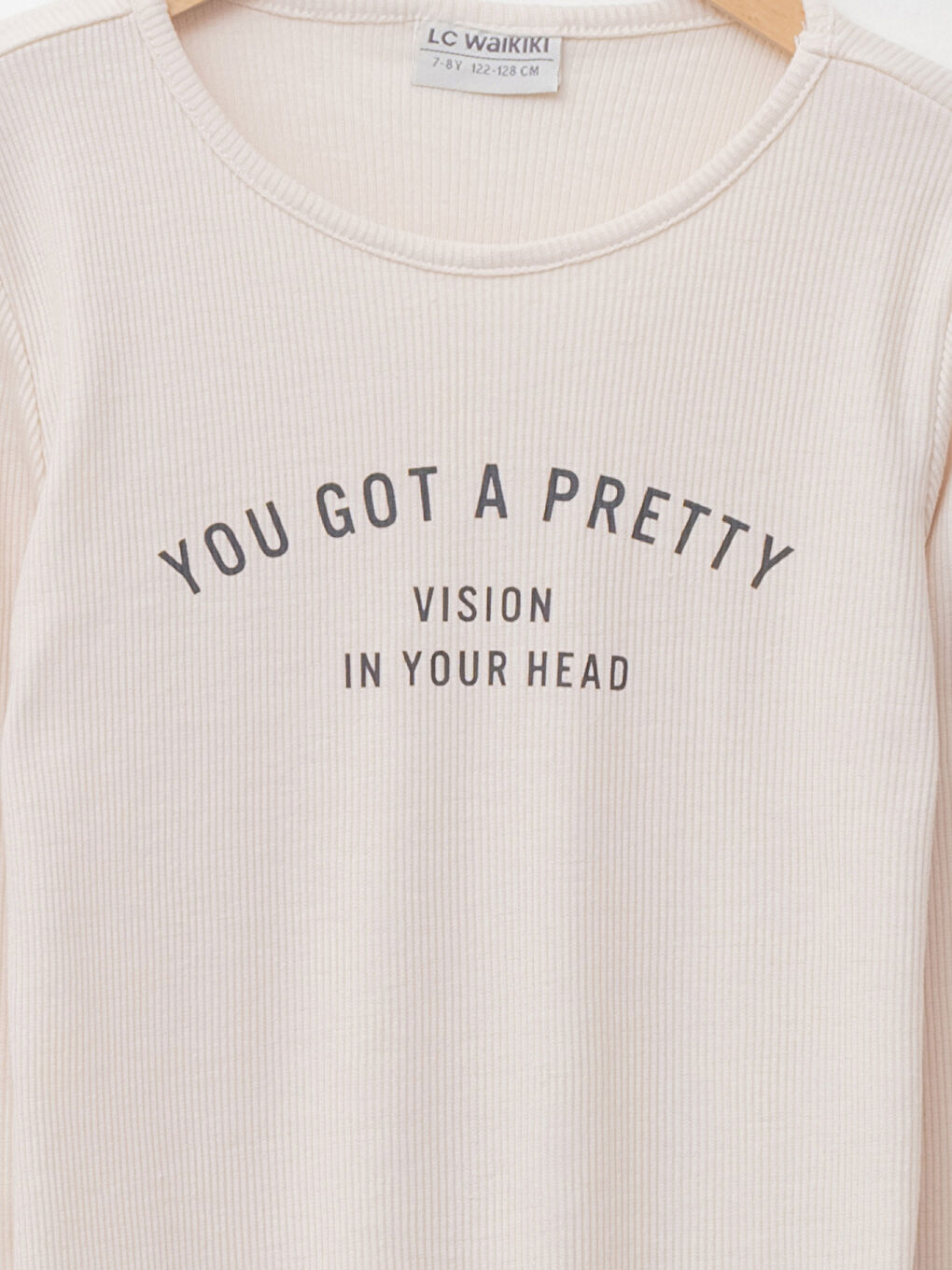 Crew Neck Printed Long Sleeve Girls' T-Shirt-2