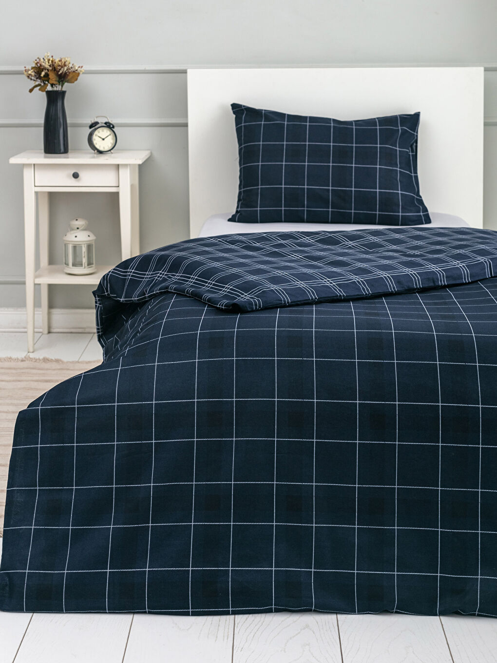 LCW HOME Single Double-Sided Woven Checkered Duvet Cover Set -W1FC32Z8-LSJ