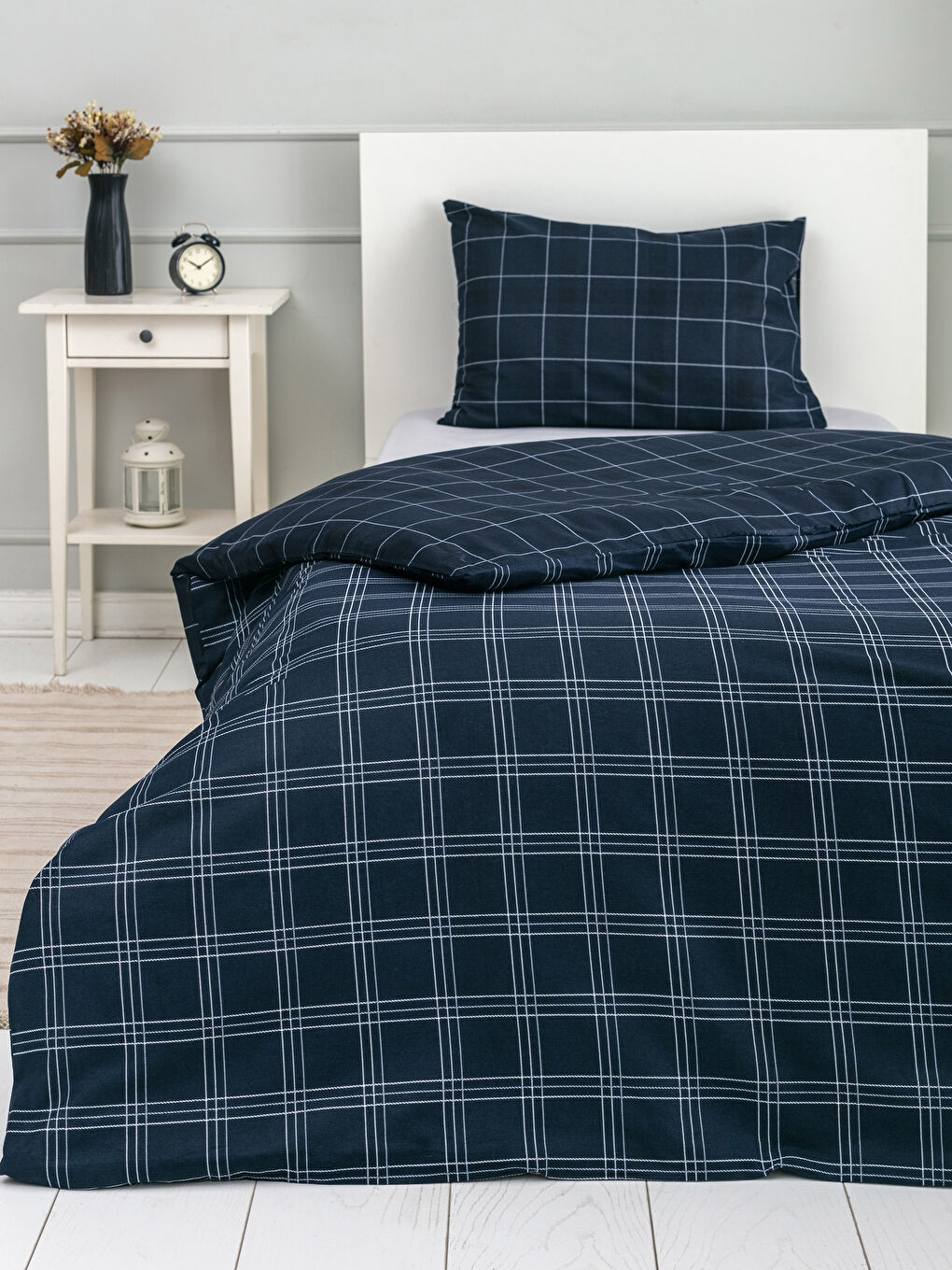 LCW HOME Single Double-Sided Woven Checkered Duvet Cover Set -W1FC32Z8-LSJ