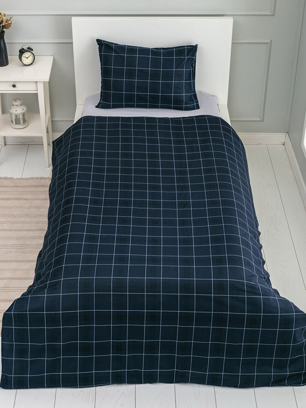 LCW HOME Single Double-Sided Woven Checkered Duvet Cover Set -W1FC32Z8-LSJ