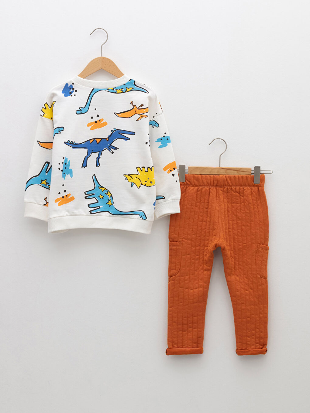 Crew Neck Long Sleeve Printed Baby Boys' Sweatshirt and Pants 2 Pack Set-1