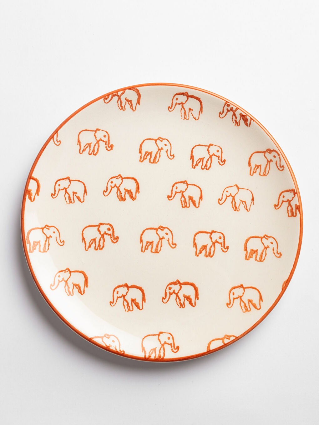 LCW HOME Elephant Printed Ceramic Cake Plate 21 Cm -W1FD70Z8-LSN