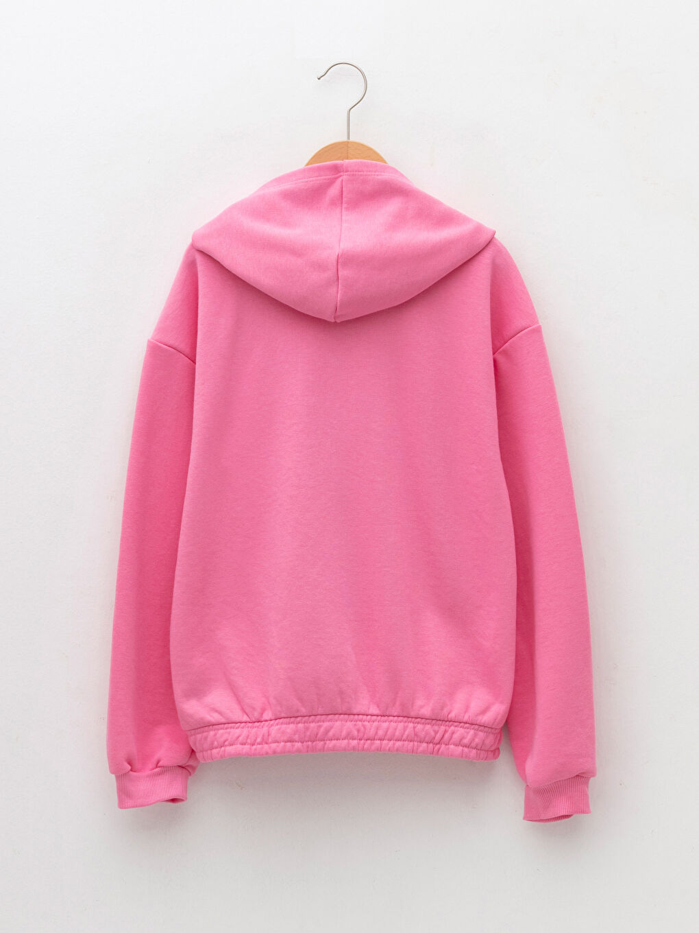 هودي بنات مطبوع عليه حروف كم طويل سويت شيرت بسحاب-1