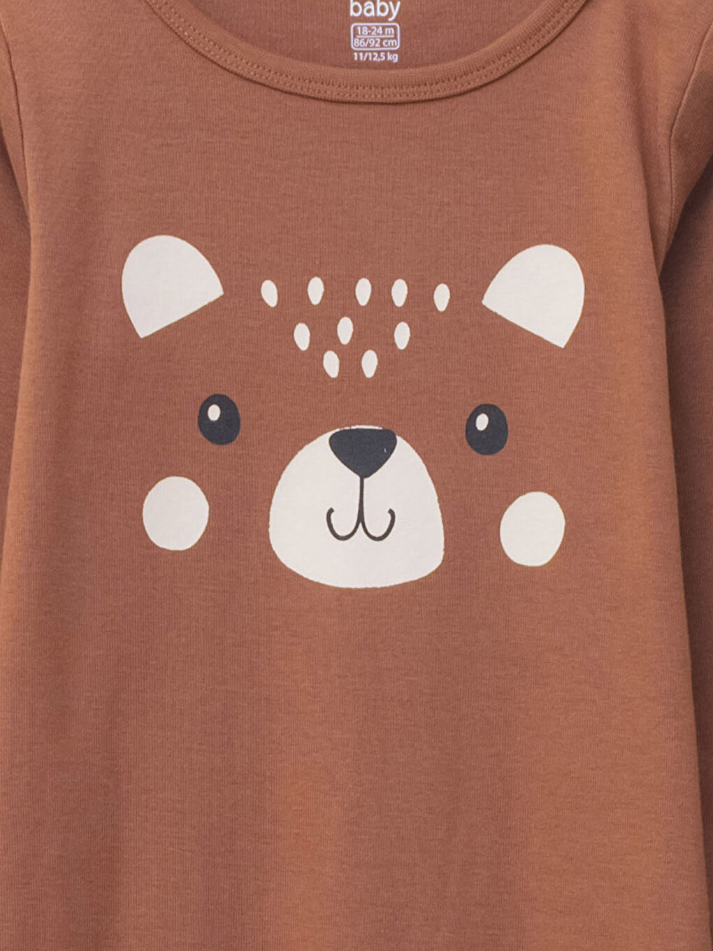 Bisiklet Yaka Uzun Kollu Baskılı Pamuklu Erkek Bebek Tulum 2'li-2