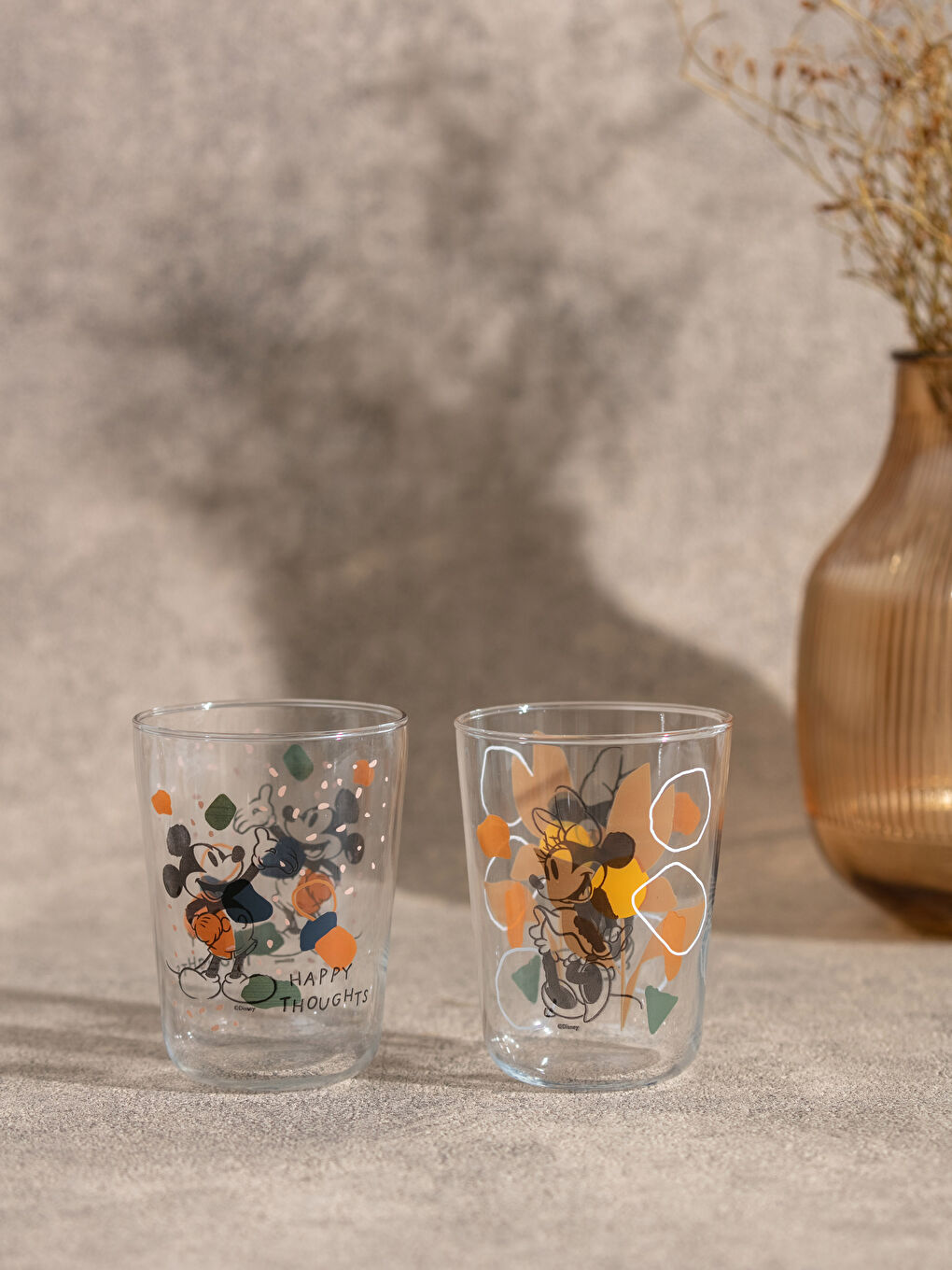 LCW HOME Mickey Mouse Licensed Glass Cup 2 Pcs 250 Ml -W1FK45Z4-F9C