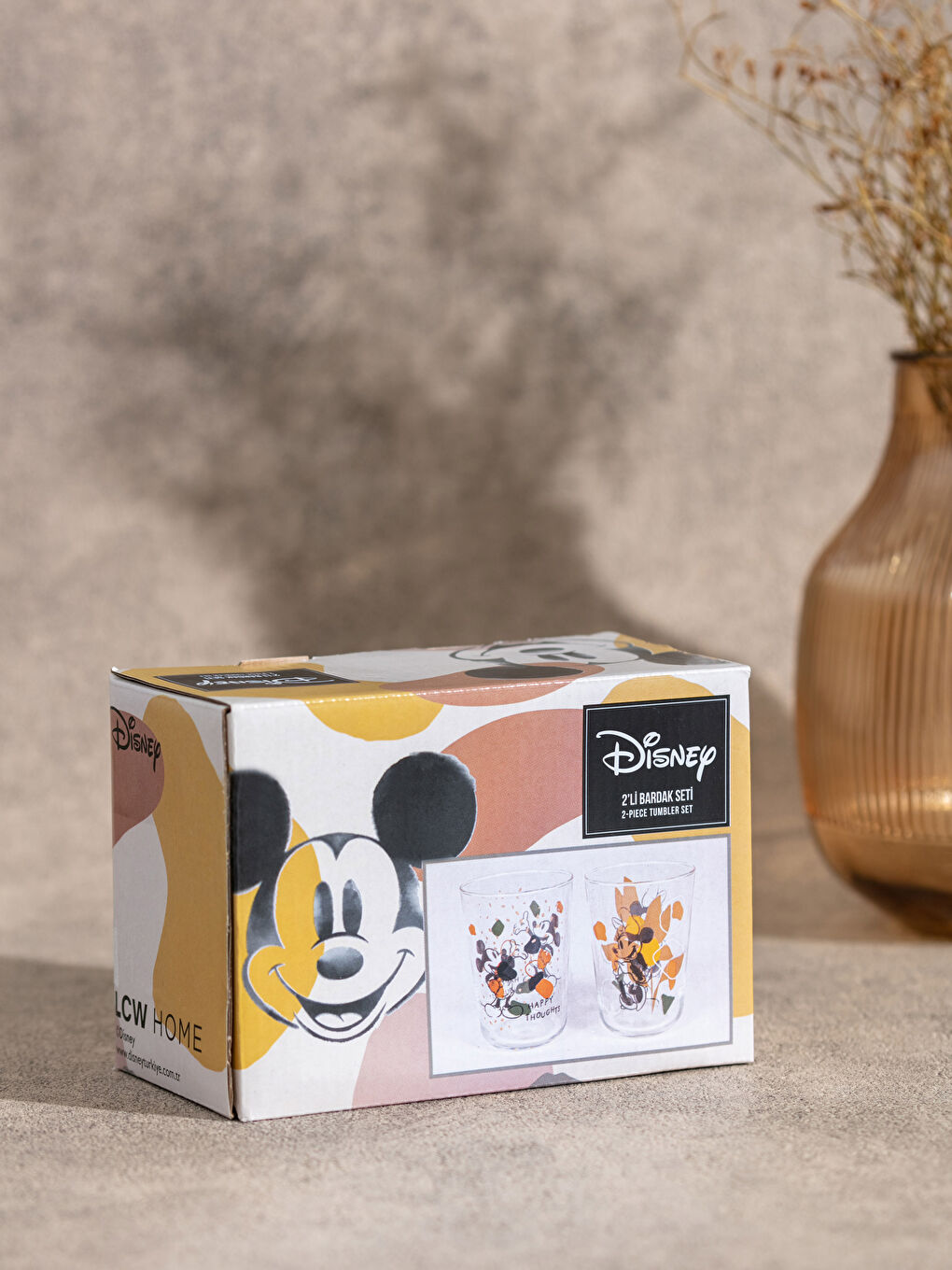 LCW HOME Mickey Mouse Licensed Glass Cup 2 Pcs 250 Ml -W1FK45Z4-F9C