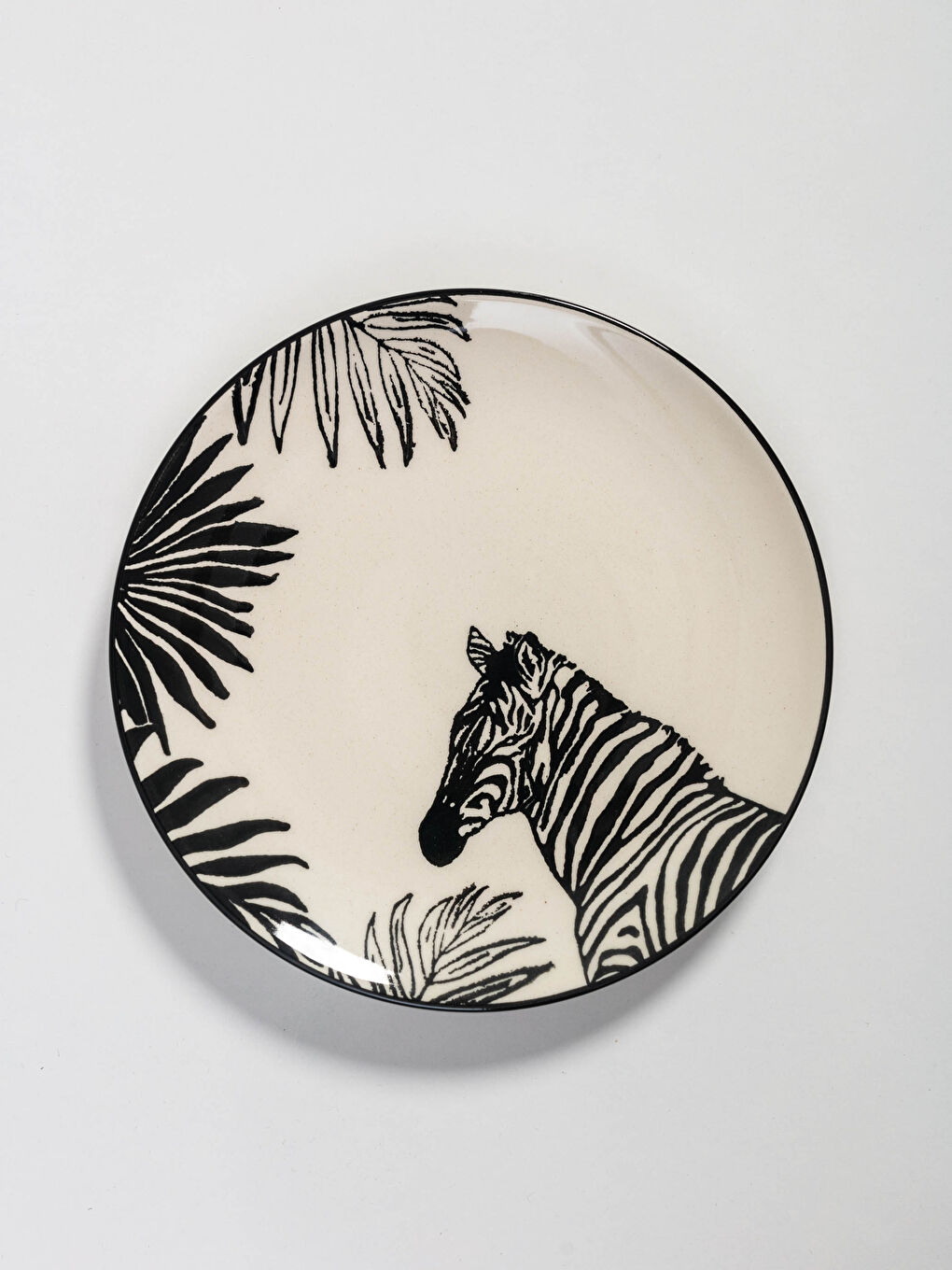 Zebra Printed Ceramic Cake Plate 21 Cm-2