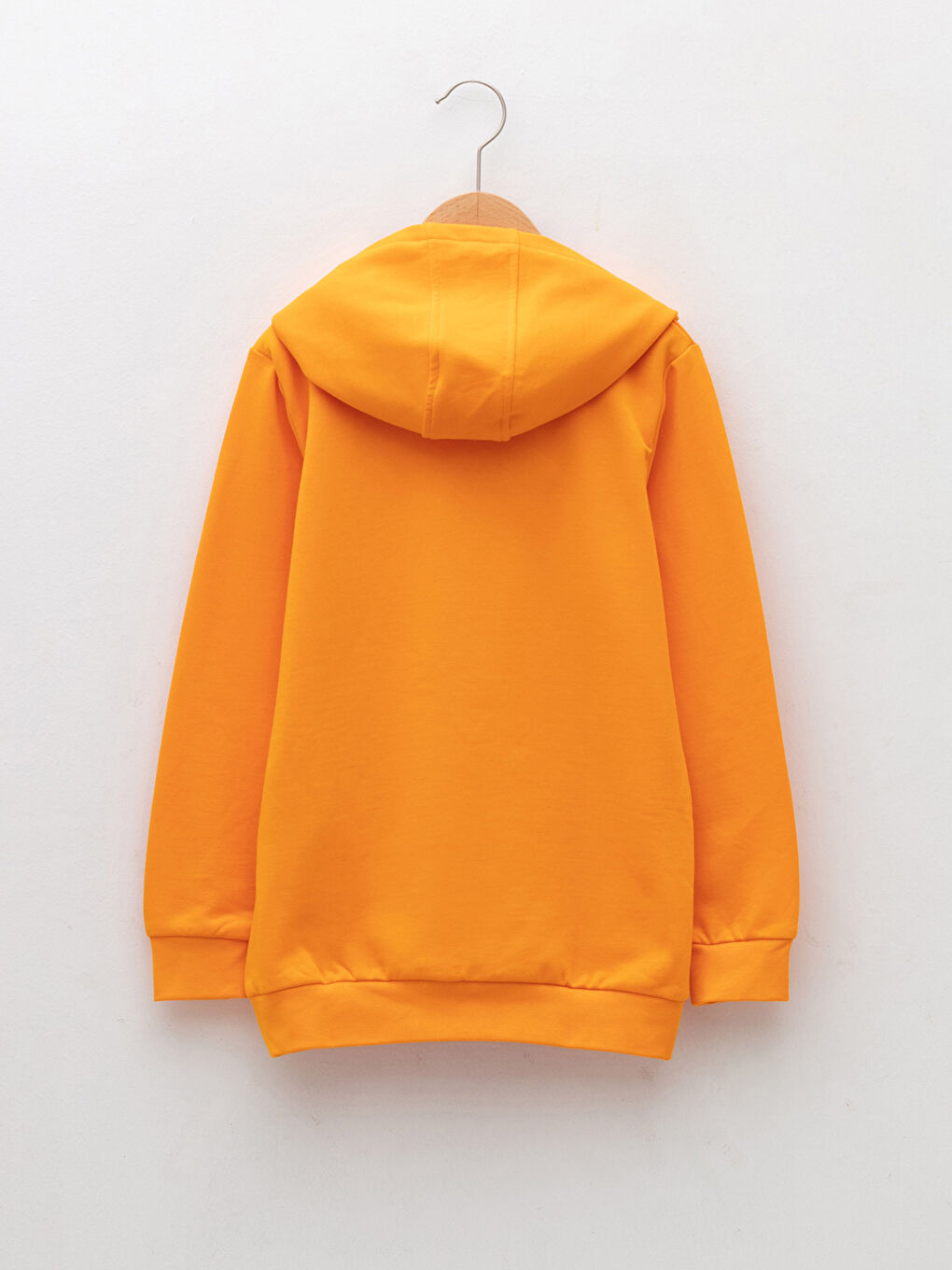 Turuncu Kapüşonlu Baskılı Uzun Kollu Erkek Çocuk Sweatshirt-1