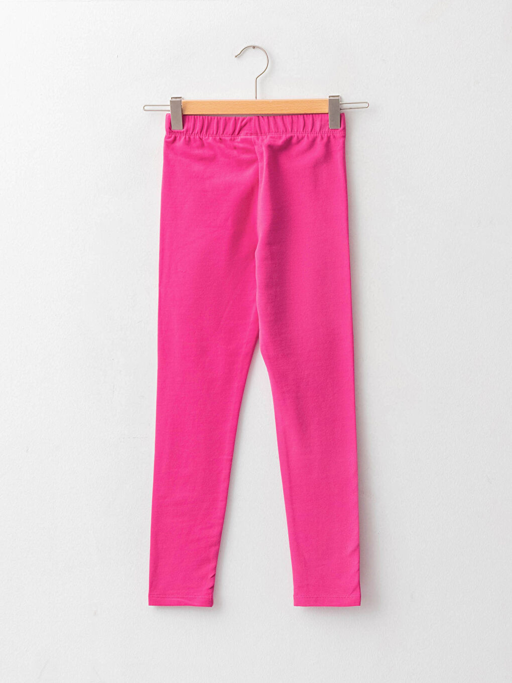 Elastic Waist Basic Cotton Girl Long Leggings-1