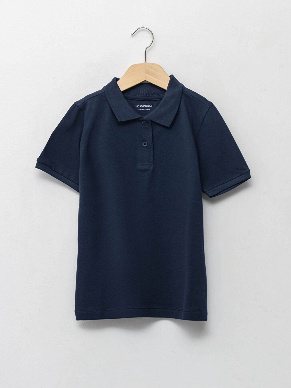 Polo Neck Basic Short Sleeve Girls' T-Shirt