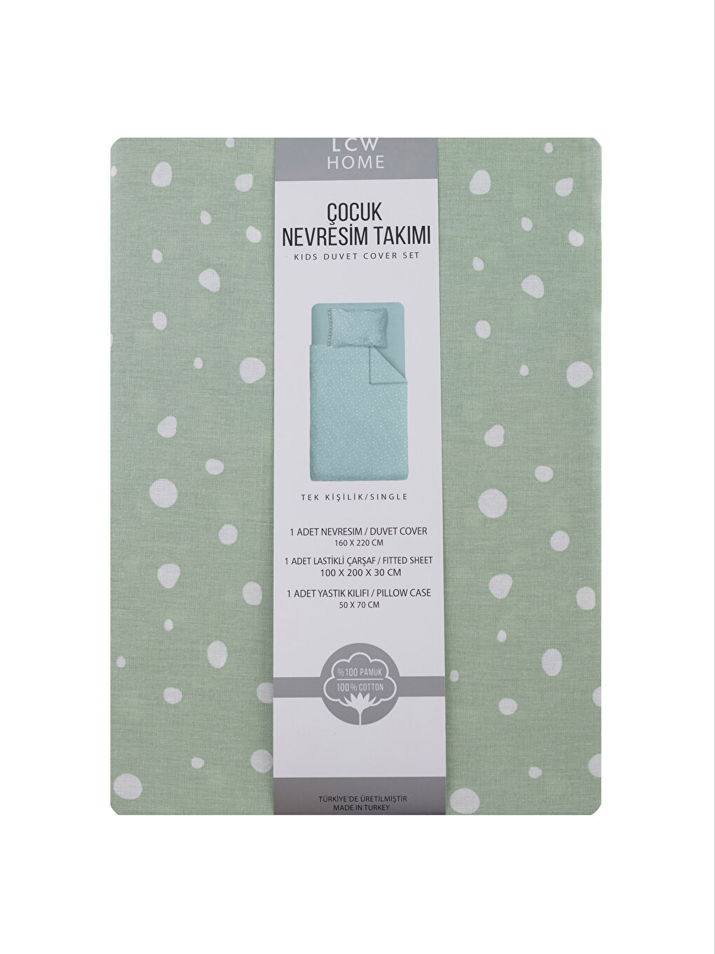 Polka Dot Patterned Woven Girl Bed Linen Set-6