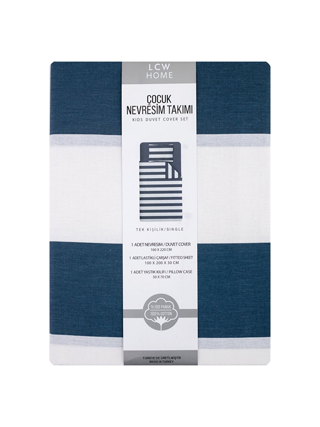 Gri Çizgili Dokuma Erkek Çocuk Nevresim Takımı-6