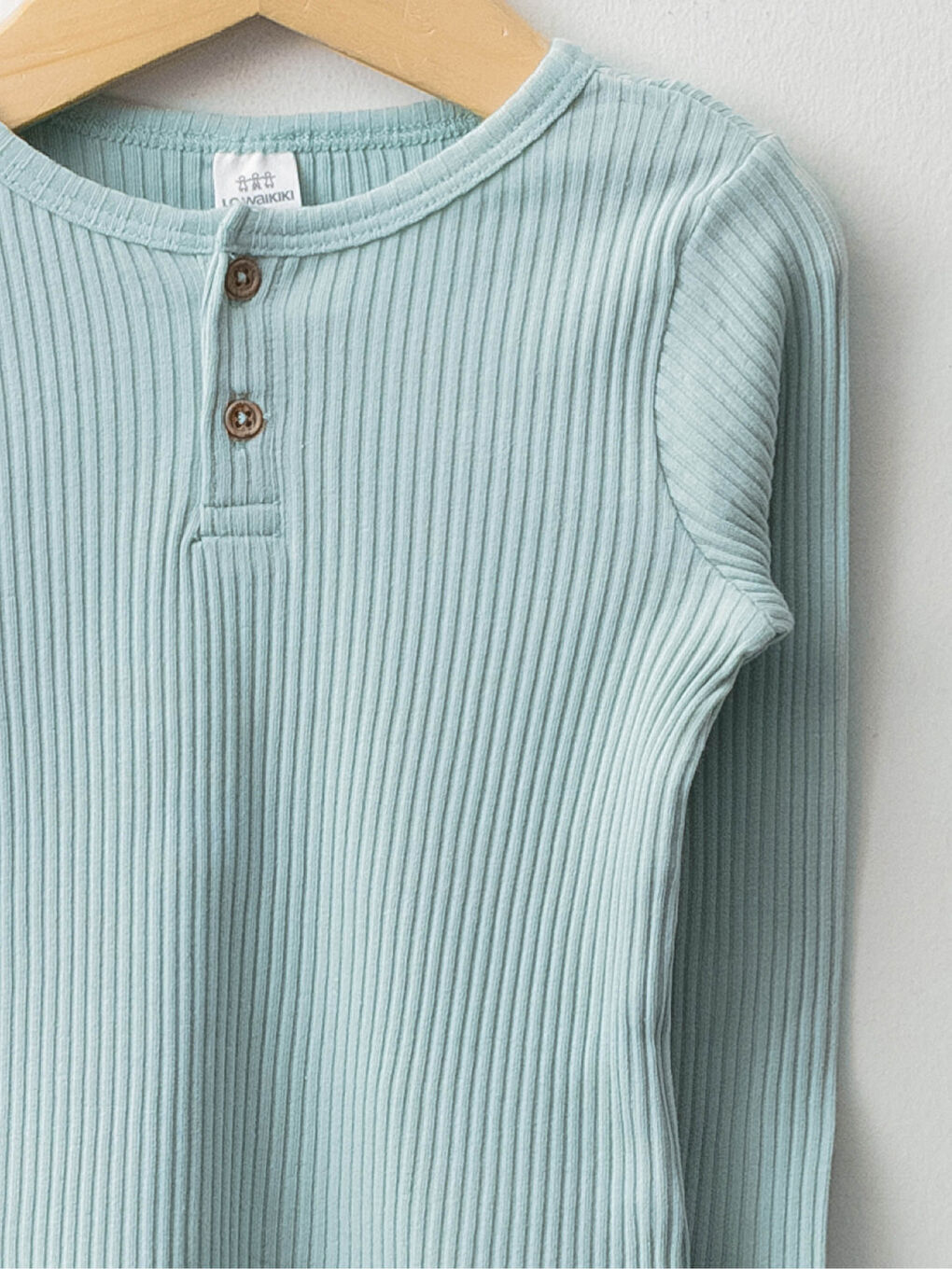 Turkuaz Bisiklet Yaka Uzun Kol Basic Kız Bebek Pijama Takımı-2