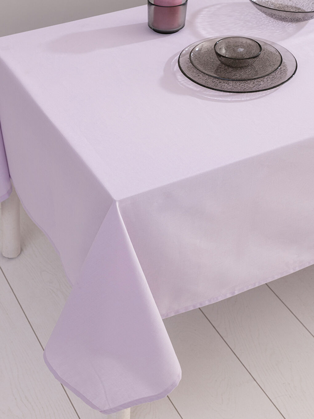 LCW HOME غطاء طاولة بمظهر قطني كتان سادة 150x250 سم -W1FS34Z8-G6M