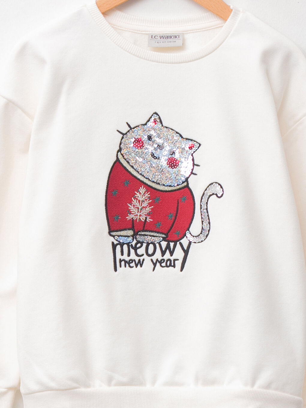 Sweatshirt Für Mädchen Mit Rundhalsausschnitt, Neujahrsmotiv Und Langen Ärmeln-2