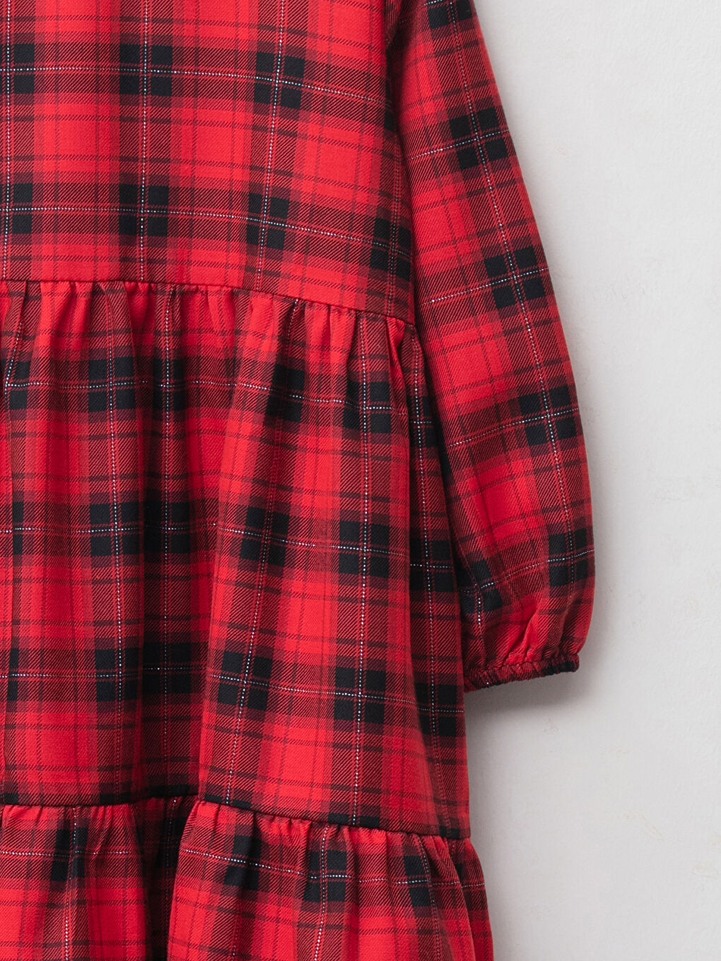 Платье Для Девочек В Клетку С Длинным Рукавом и Повязкой На Голову-2