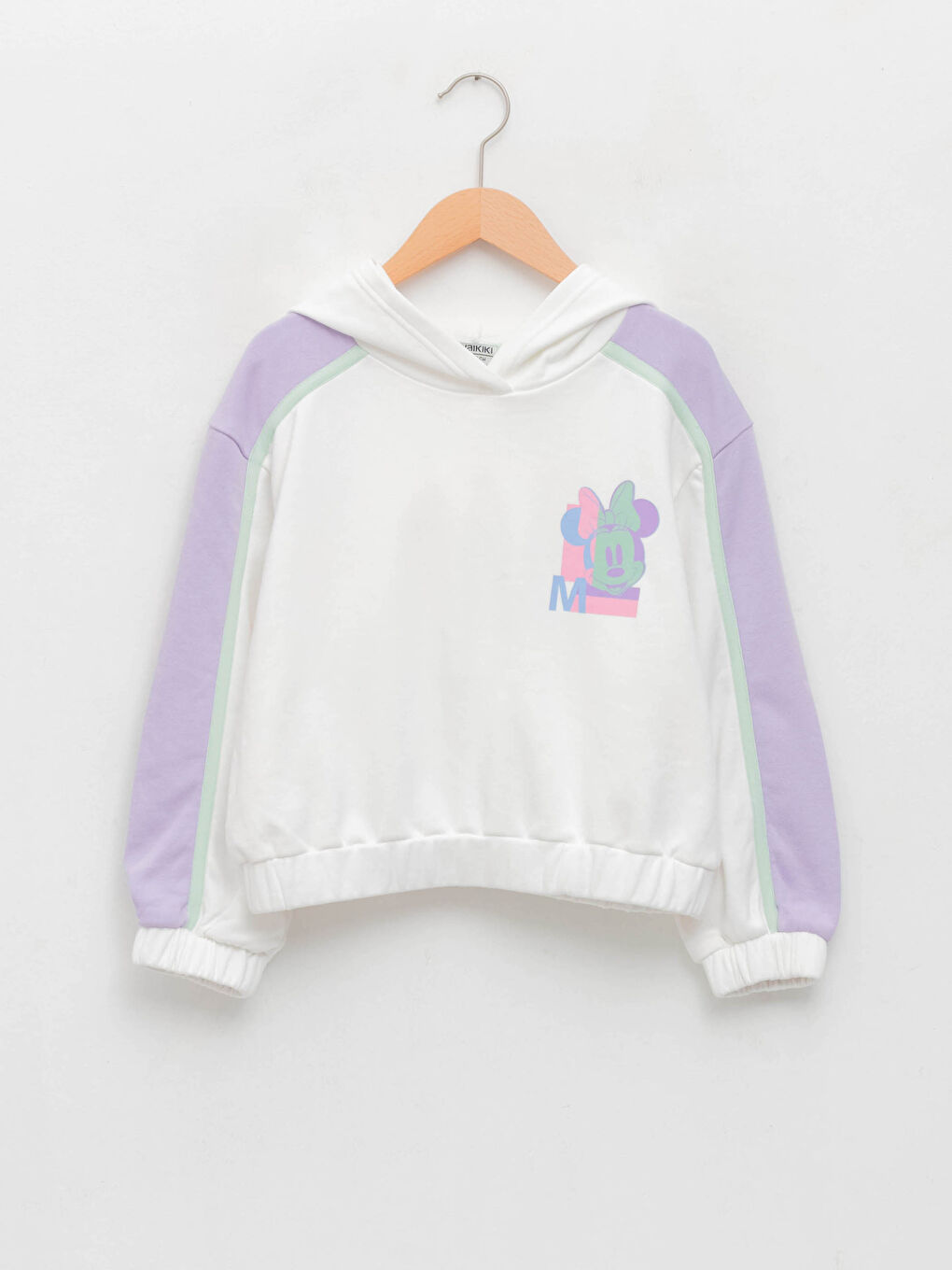 Hooded Minnie Mouse Printed Long Sleeve Girls' Sweatshirt