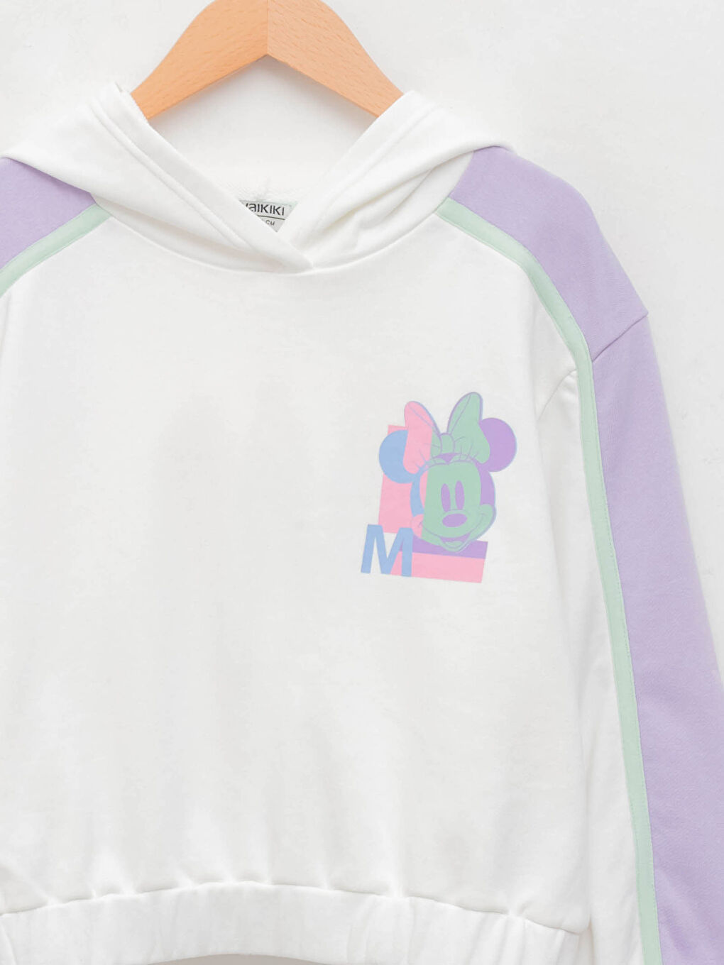 Hooded Minnie Mouse Printed Long Sleeve Girls' Sweatshirt-2