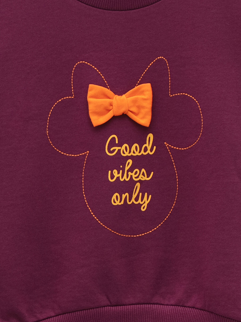 Crew Neck Minnie Mouse Printed Long Sleeve Girls' Sweatshirt-2