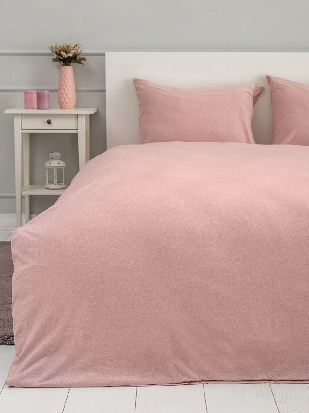 LCW HOME Double Plain Knitted Duvet Cover Set -W1G486Z8-LT4