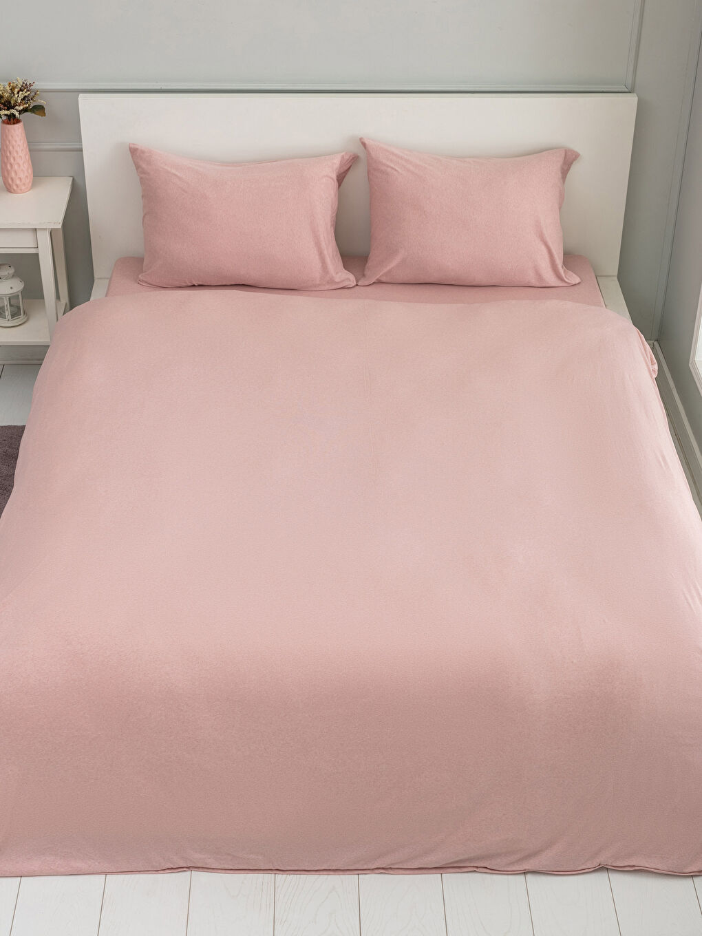 LCW HOME Double Plain Knitted Duvet Cover Set -W1G486Z8-LT4