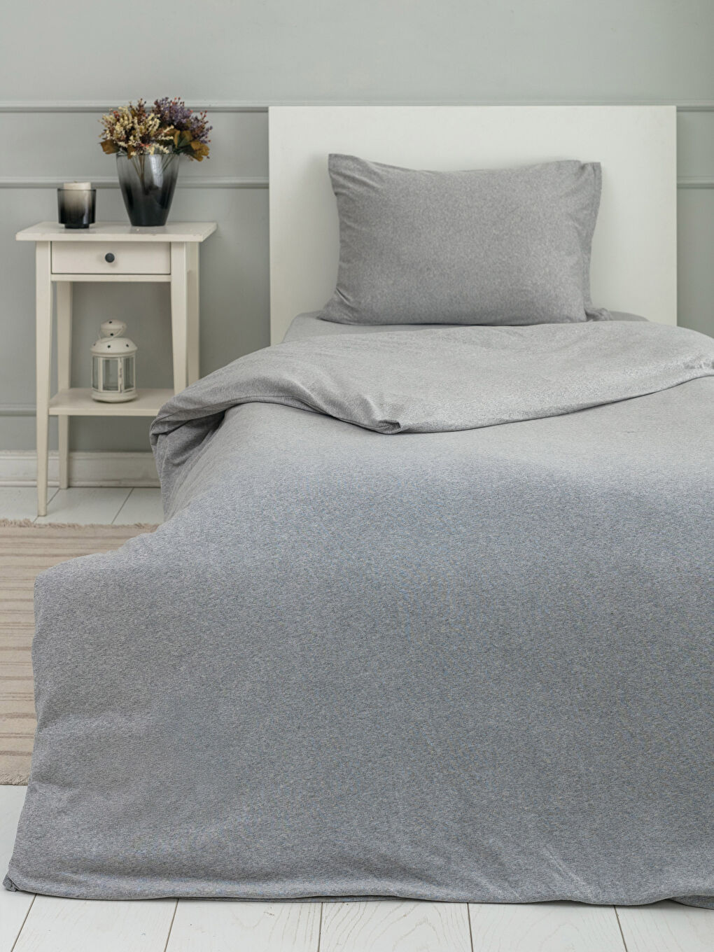 Single Plain Knitted Duvet Cover Set -W1G487Z8-LRW