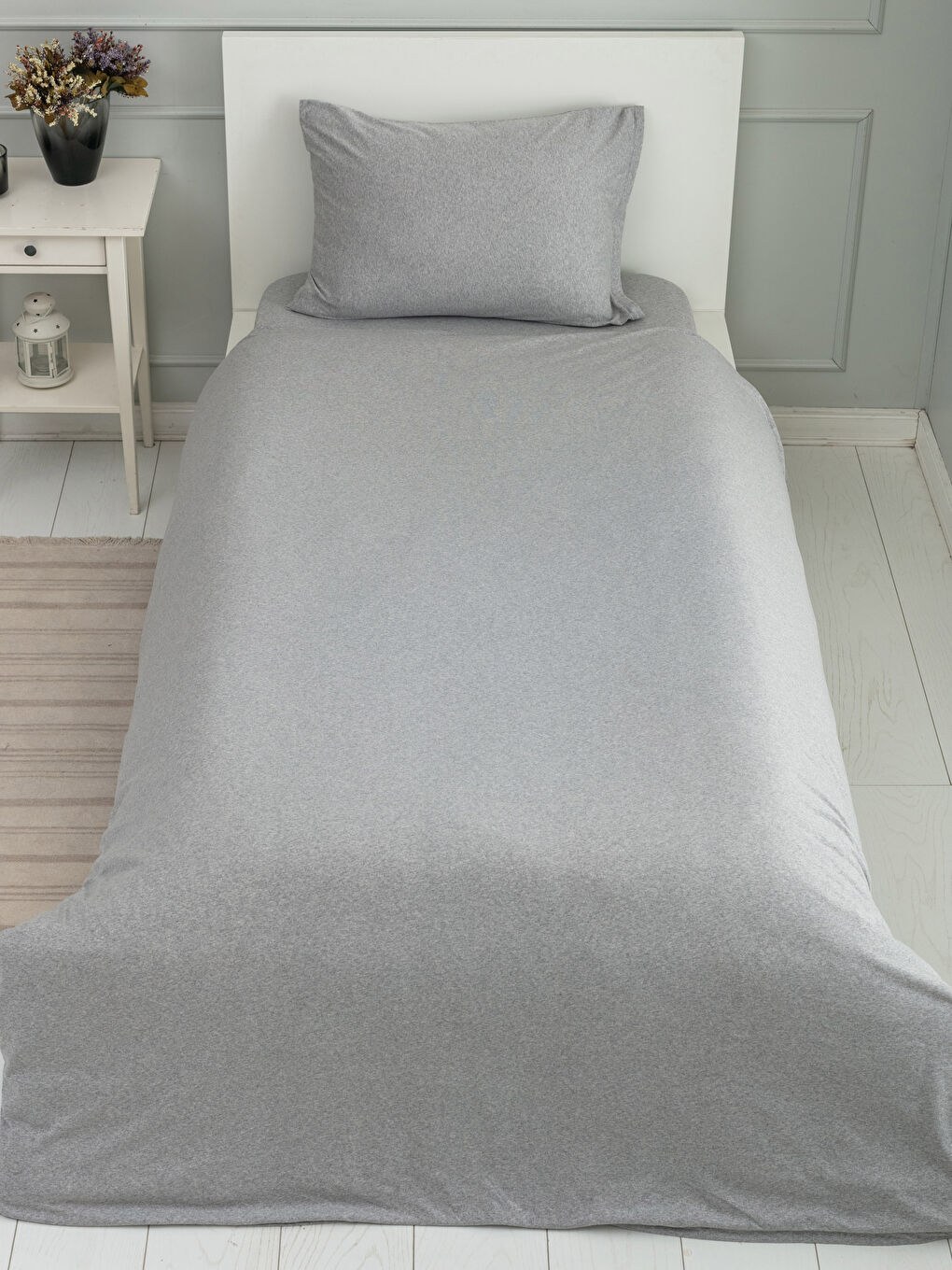 Single Plain Knitted Duvet Cover Set -W1G487Z8-LRW
