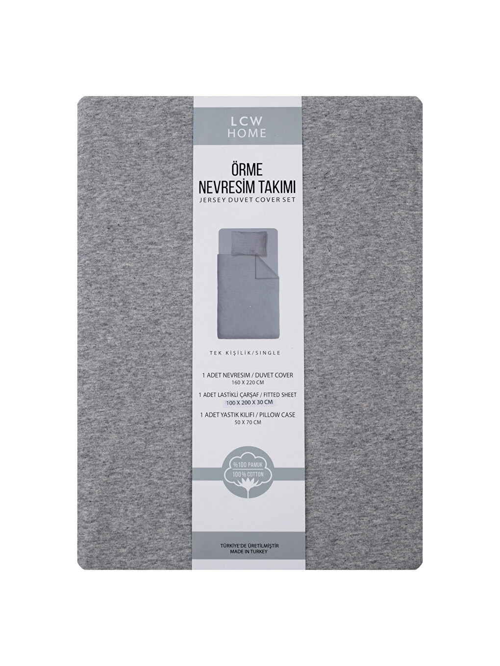 Single Plain Knitted Duvet Cover Set -W1G487Z8-LRW