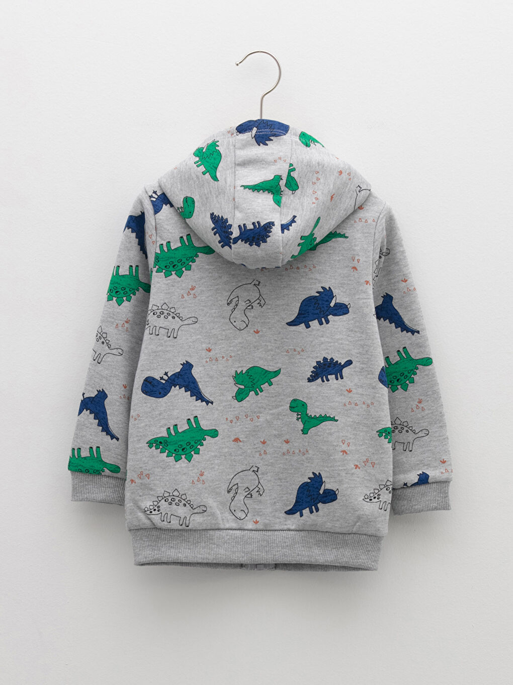 Bedrucktes Langarm-Sweatshirt mit Kapuze und Reißverschluss für Baby Jungen-1