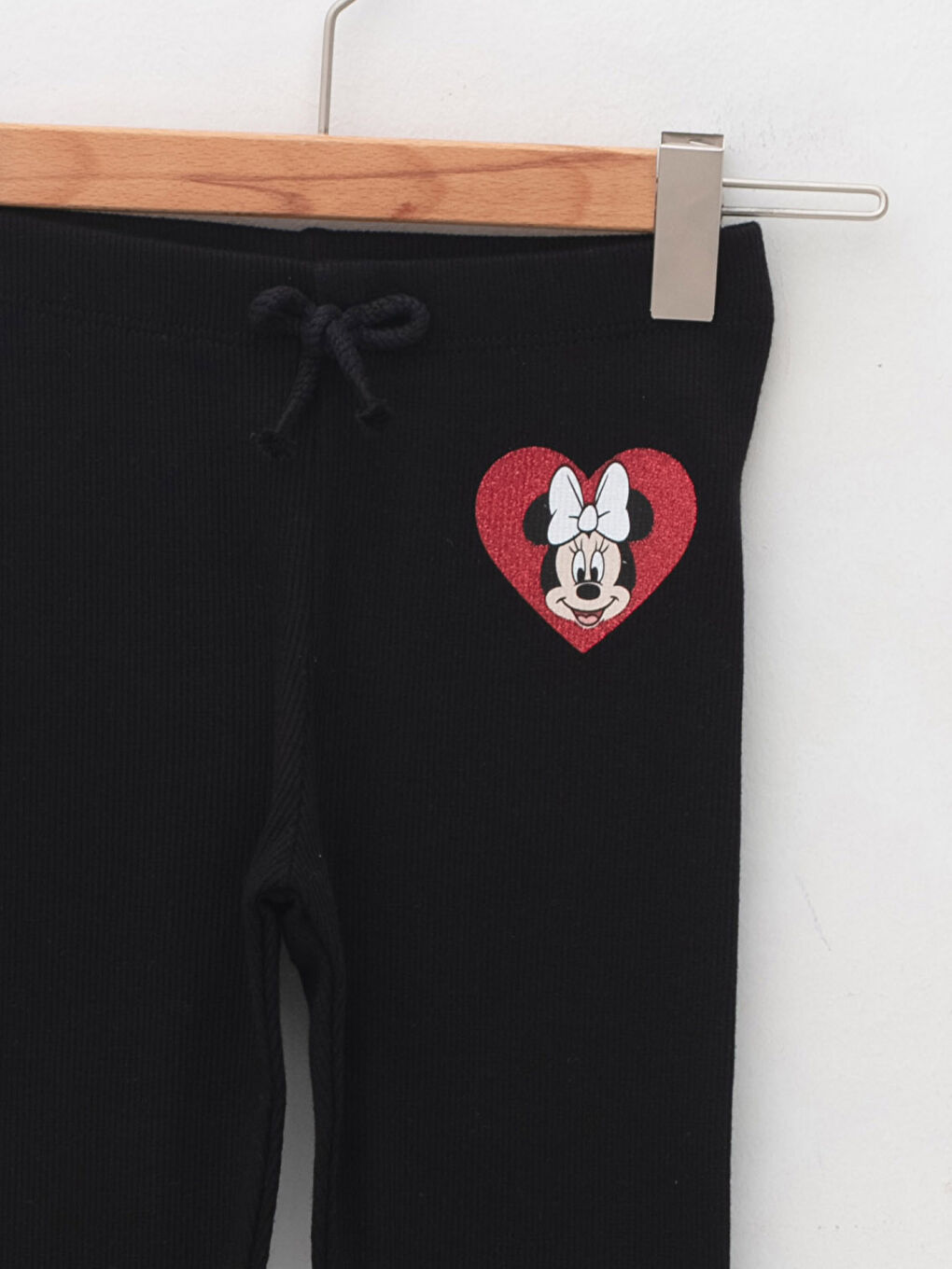 LCW baby Yeni Siyah Beli Lastikli Minnie Mouse Baskılı Kız Bebek Tayt - 2