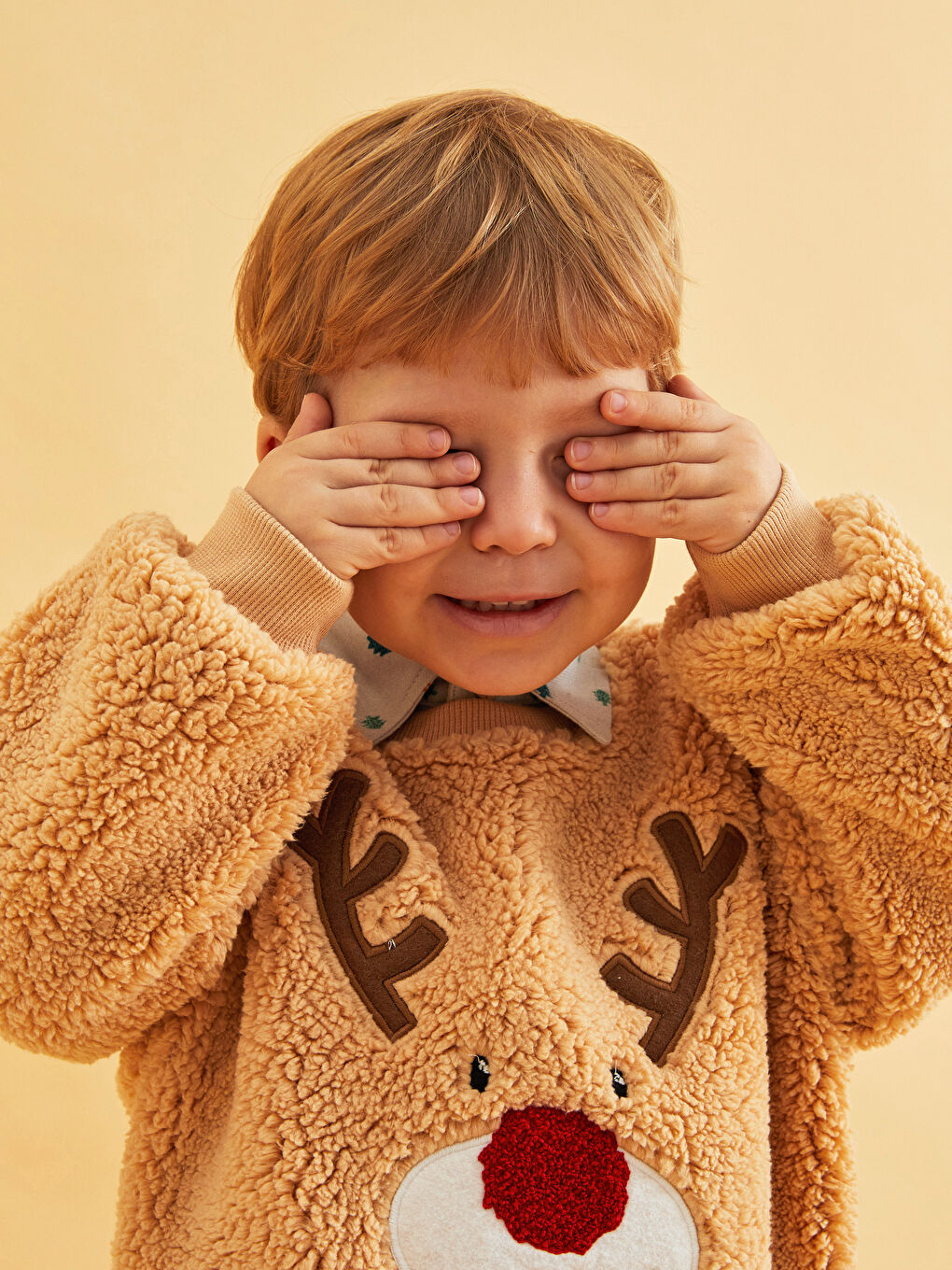LCW baby Crew Neck Long Sleeve New Year Themed Plush Baby Boy Sweatshirt -W1G872Z1-FP3