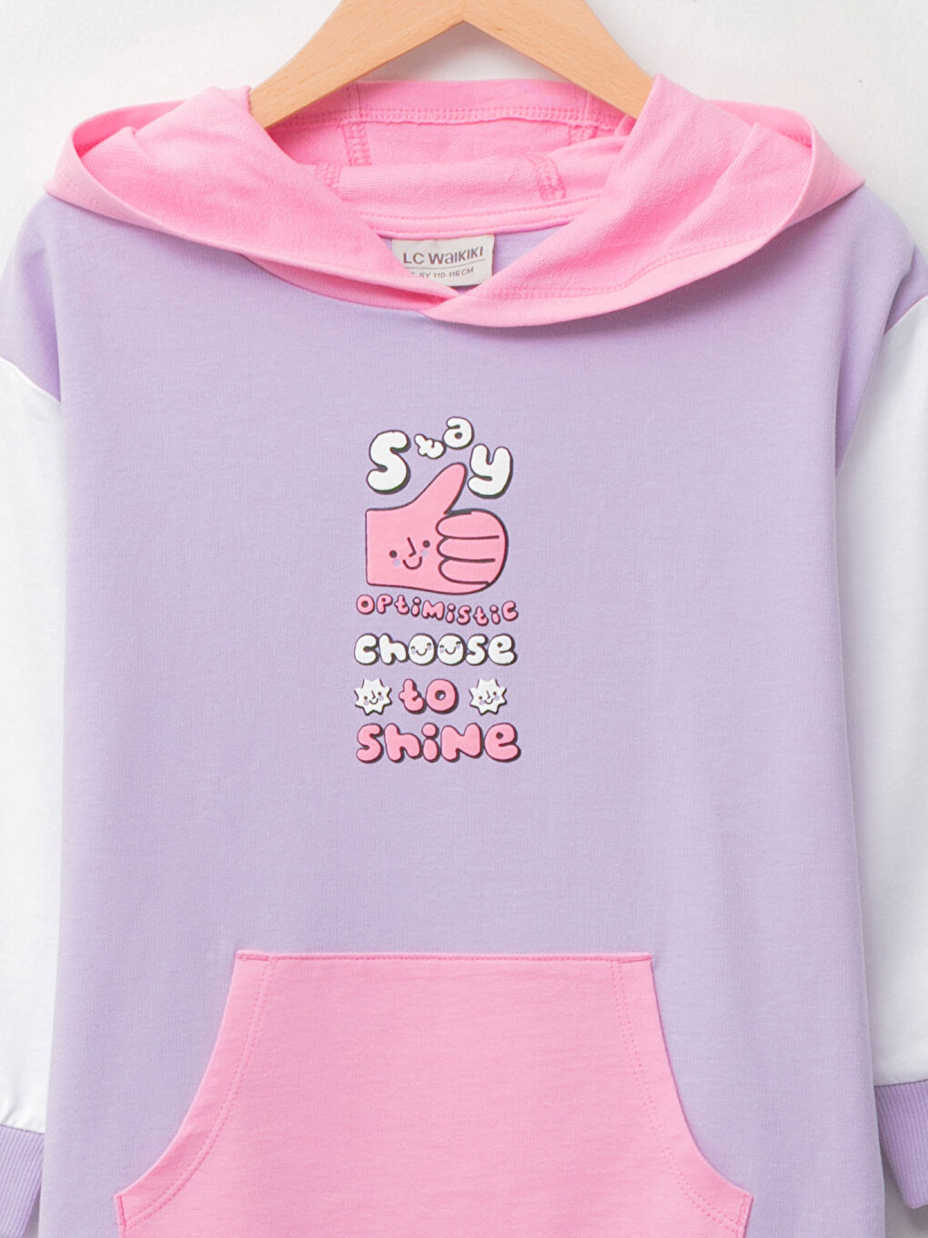 Hooded Printed Long Sleeve Girls' Dress -W1G922Z4-G0W
