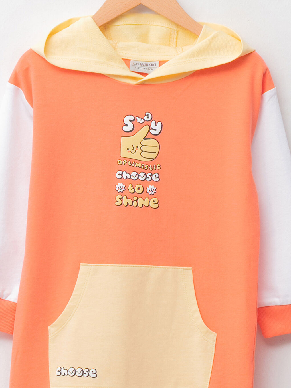 Hooded Printed Long Sleeve Girls' Dress -W1G922Z4-GLB
