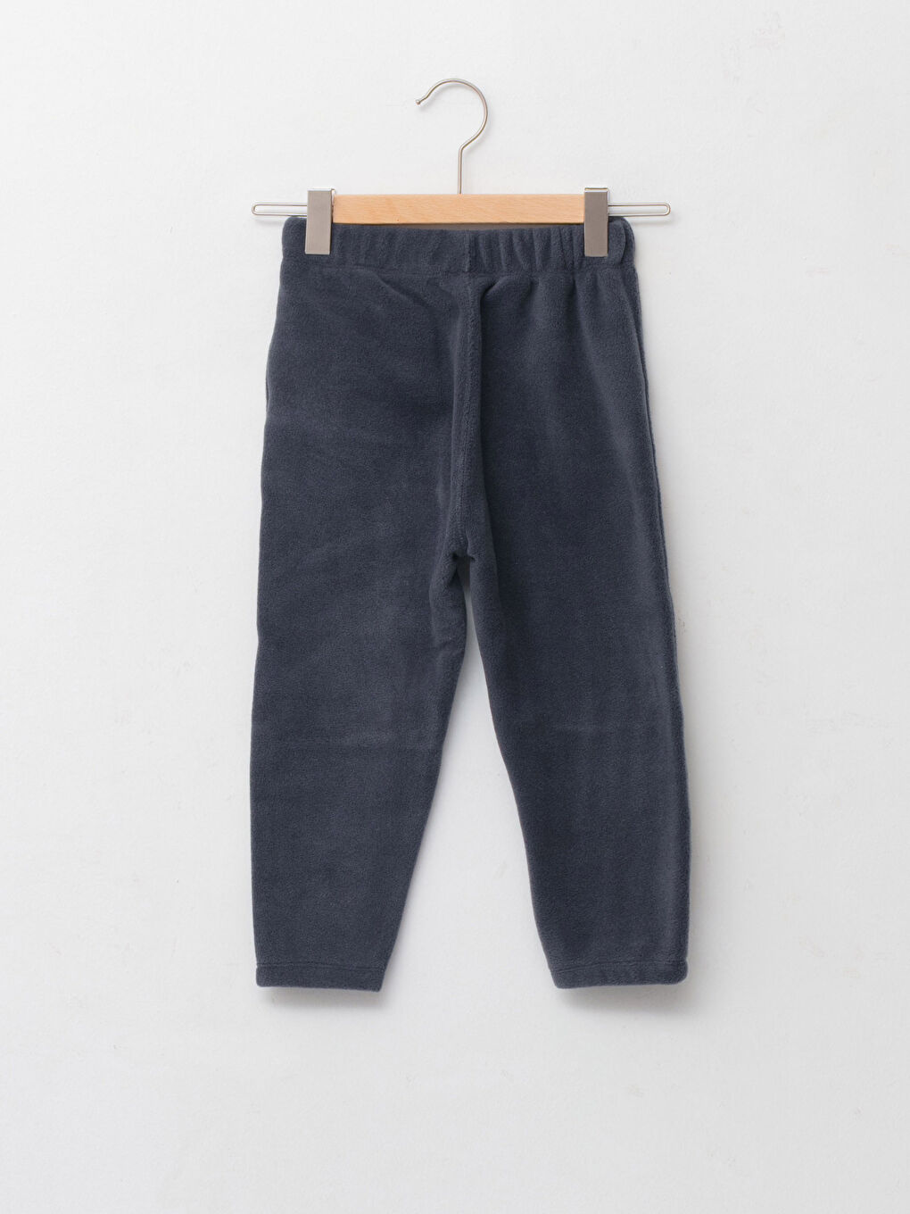 Antrasit Beli Lastikli Nakış Detaylı Polar Erkek Bebek Eşofman Alt-1