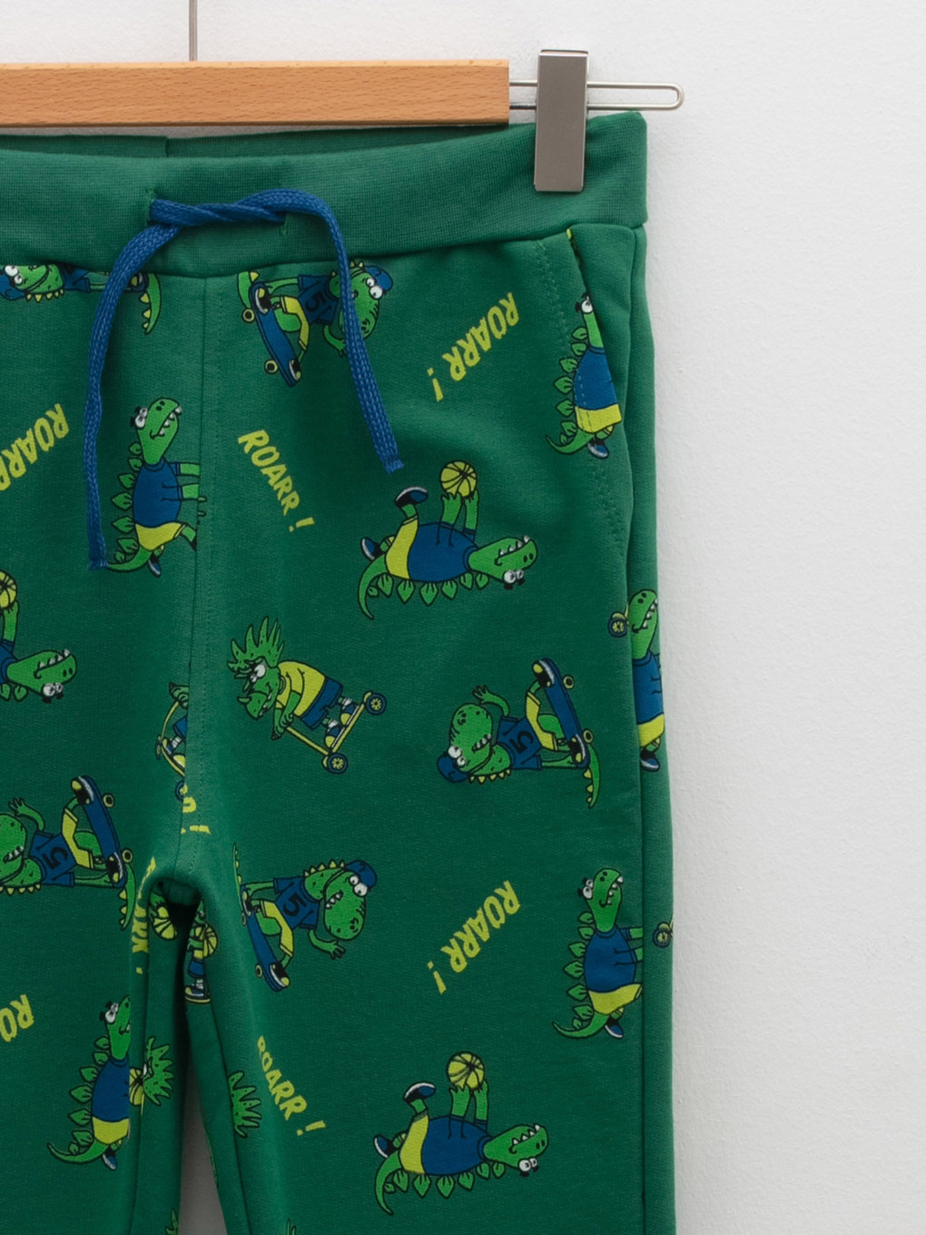 Yeşil Beli Lastikli Baskılı Erkek Çocuk Jogger Eşofman Altı-2